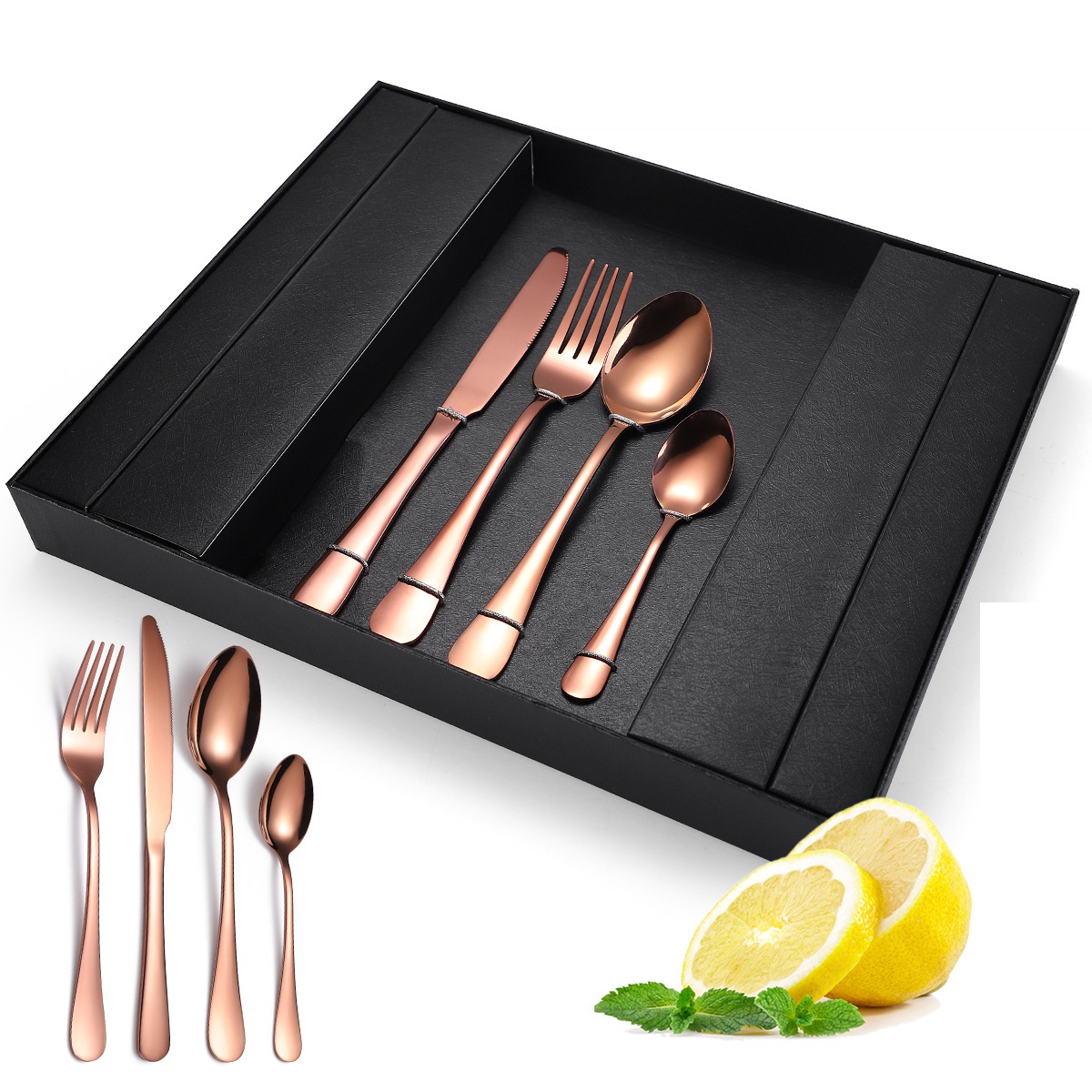 Elegant vintage stainless steel cutlery set with dessert spoon, fork, and knife
