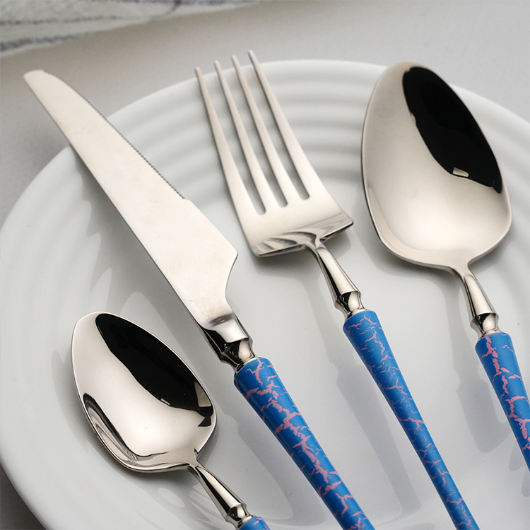 Nordic gold stainless steel cutlery set with polished finish