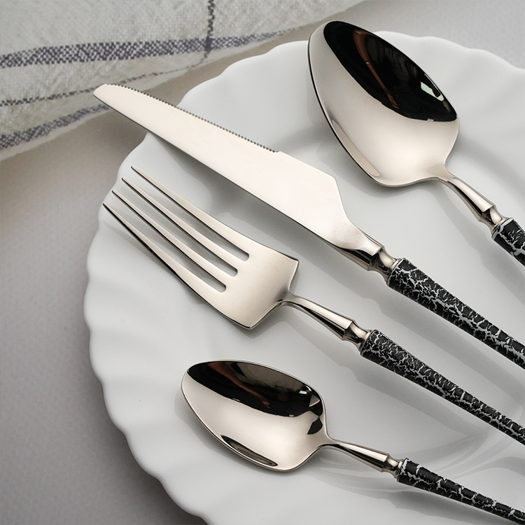 Nordic gold stainless steel cutlery set with polished finish