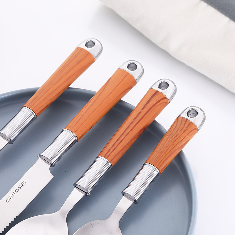 Stainless steel kitchen cutlery set with full utensils for dining and cooking

