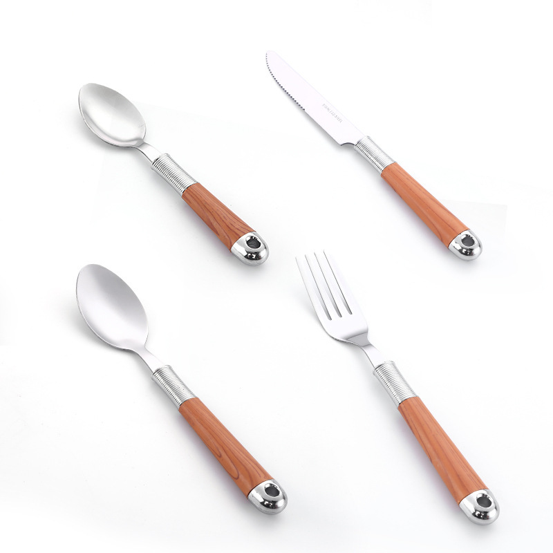 Stainless steel kitchen cutlery set with full utensils for dining and cooking

