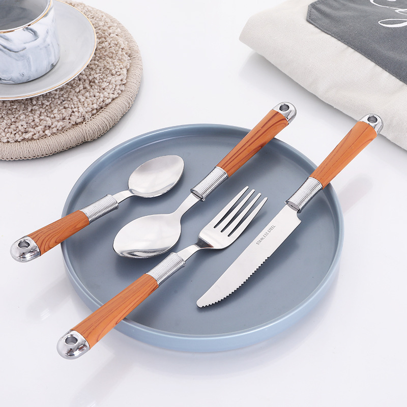 Stainless steel kitchen cutlery set with full utensils for dining and cooking

