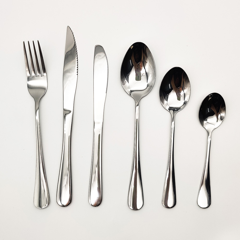 Free combination stainless steel cutlery set with spoon, fork, and knife options

