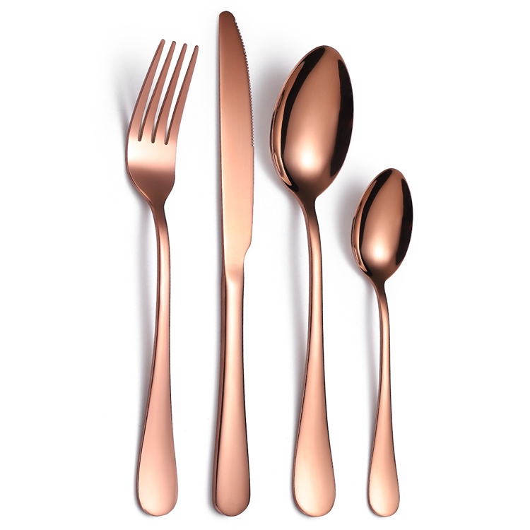 304 stainless steel silverware set including spoon, fork, and knife with polished finish

