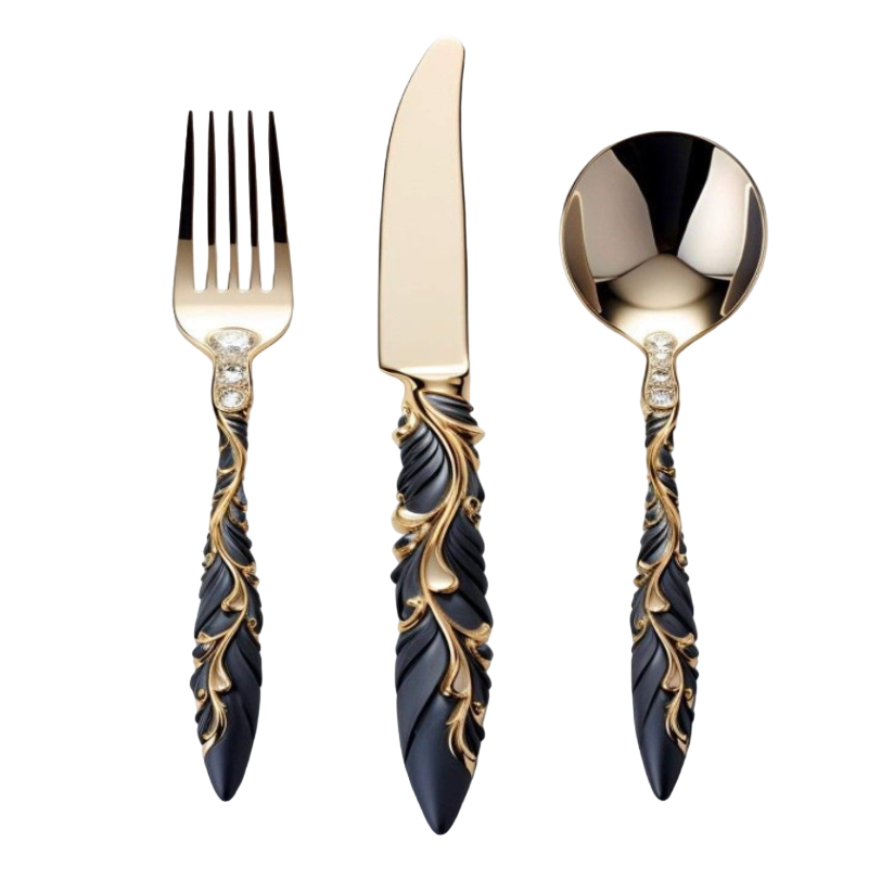 Unique stainless steel cutlery set with modern design