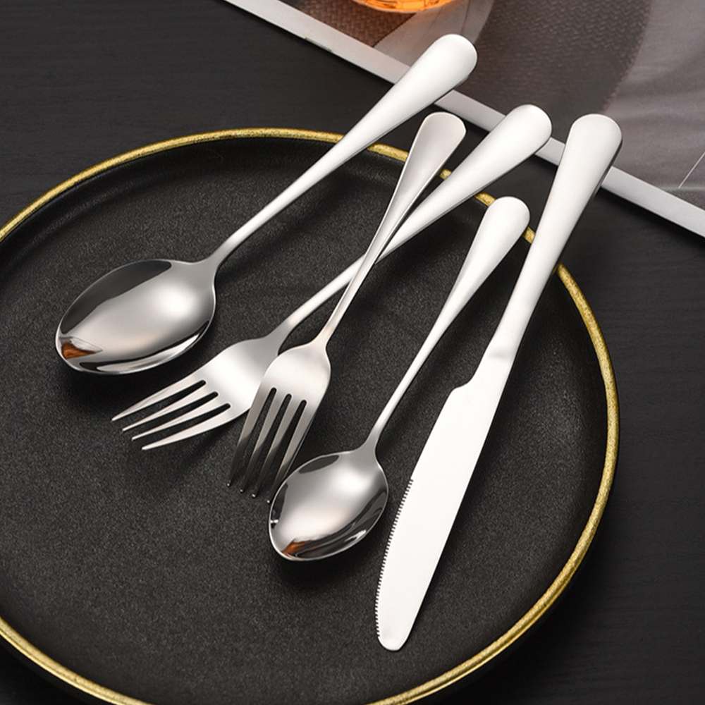 Luxury 18/10 stainless steel cutlery set with polished finish for fine dining use

