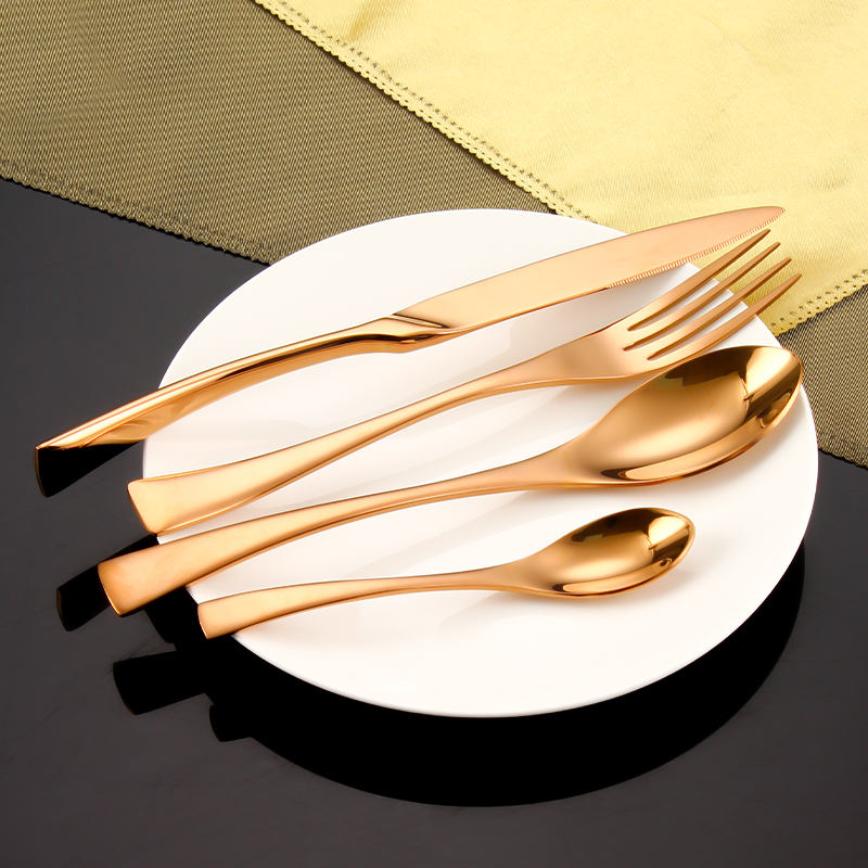 304 stainless steel silverware set with mirror finish for restaurants and home dining

