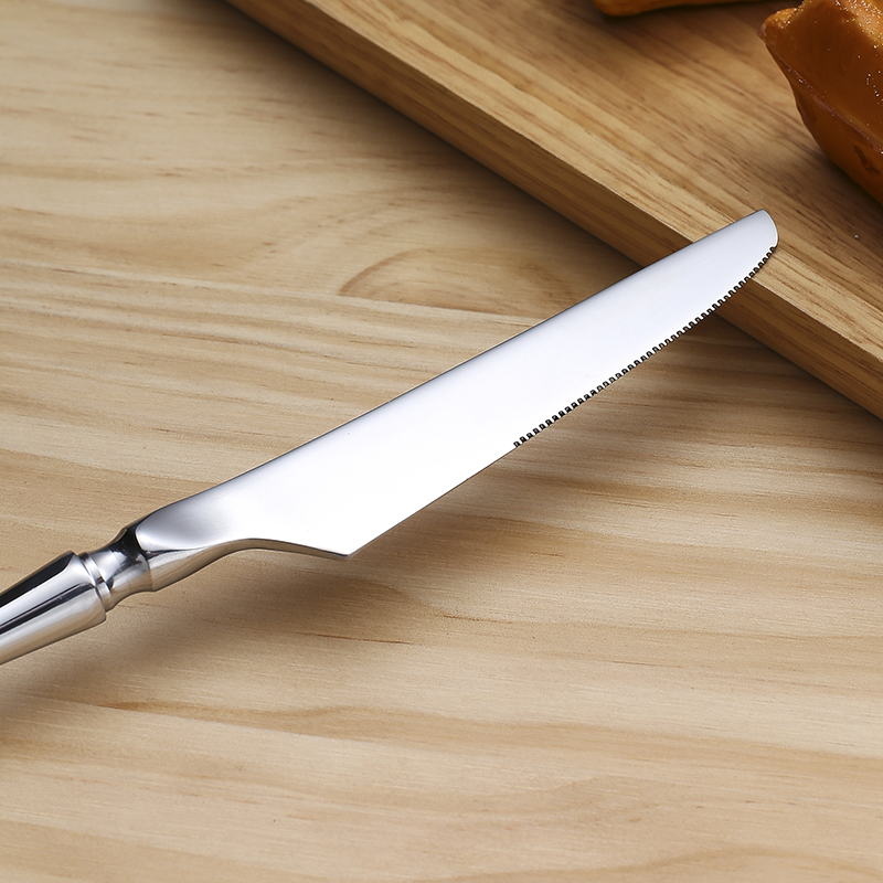 Stainless steel silver table knife for dining, restaurant, or catering use


