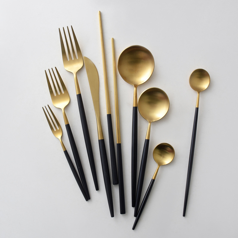 304 stainless steel cutlery set with linen texture for hotels and restaurants


