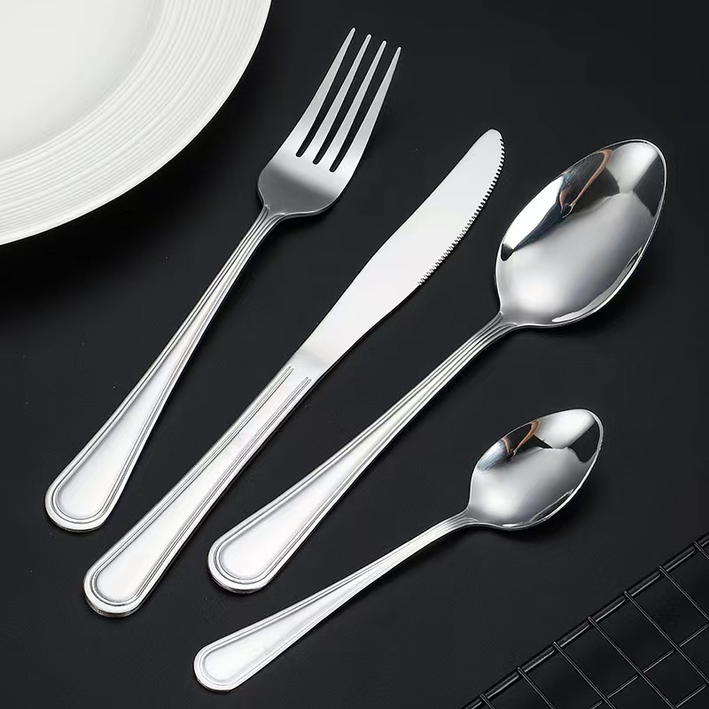 Custom bulk luxury wedding cutlery set with elegant finish for banquet and catering use

