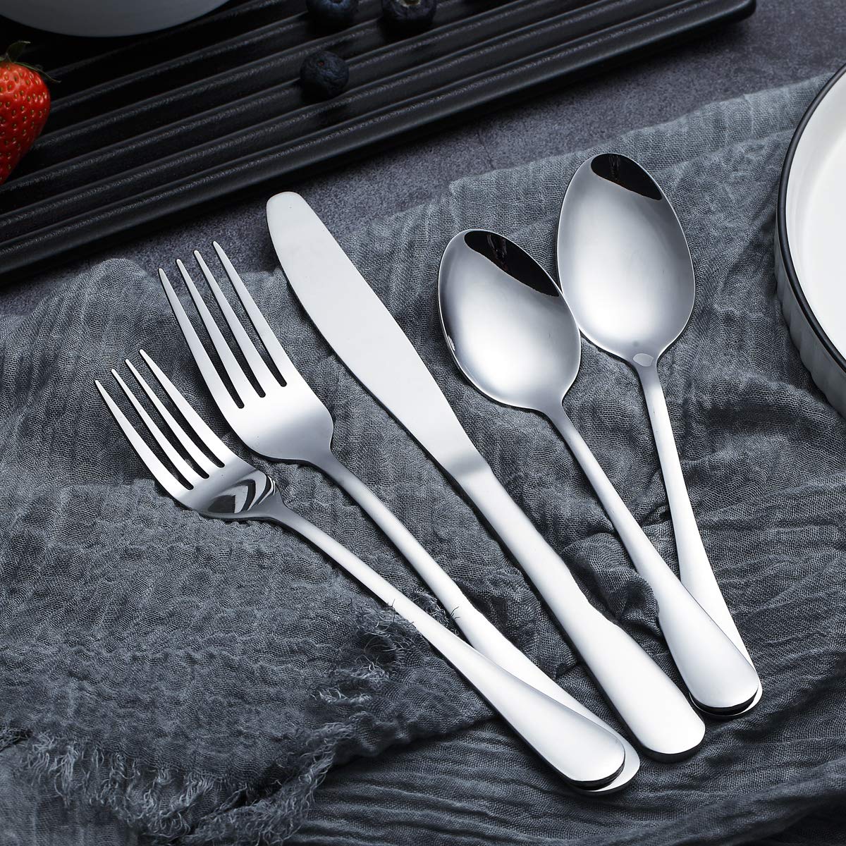 24-piece ceramic handle stainless steel cutlery set with stand and gift box