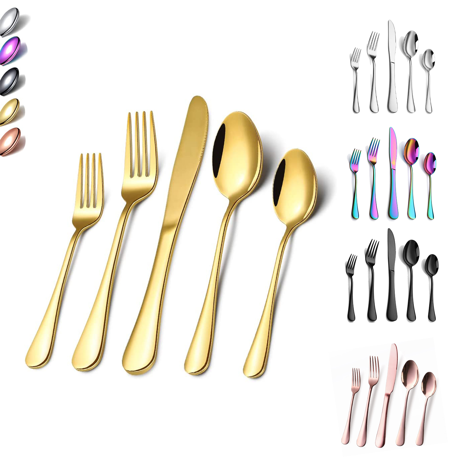 24-piece ceramic handle stainless steel cutlery set with stand and gift box