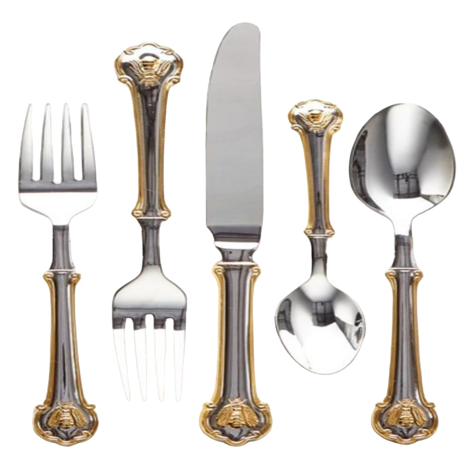 Stainless steel knife fork spoon cutlery set for hotel restaurant wedding events

