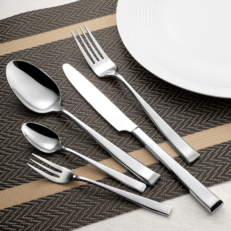 Stainless steel knife fork spoon cutlery set for hotel restaurant wedding events

