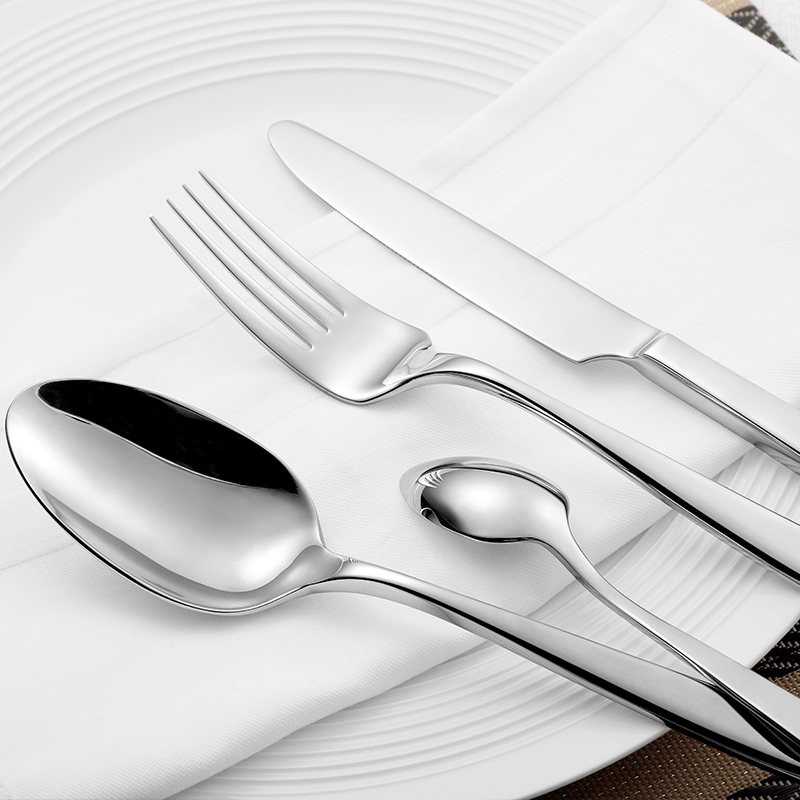 Stainless steel knife fork spoon cutlery set for hotel restaurant wedding events

