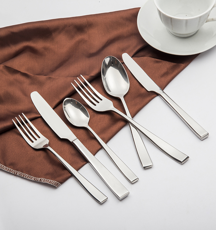 Hammered forged stainless steel silver cutlery set for wedding and catering