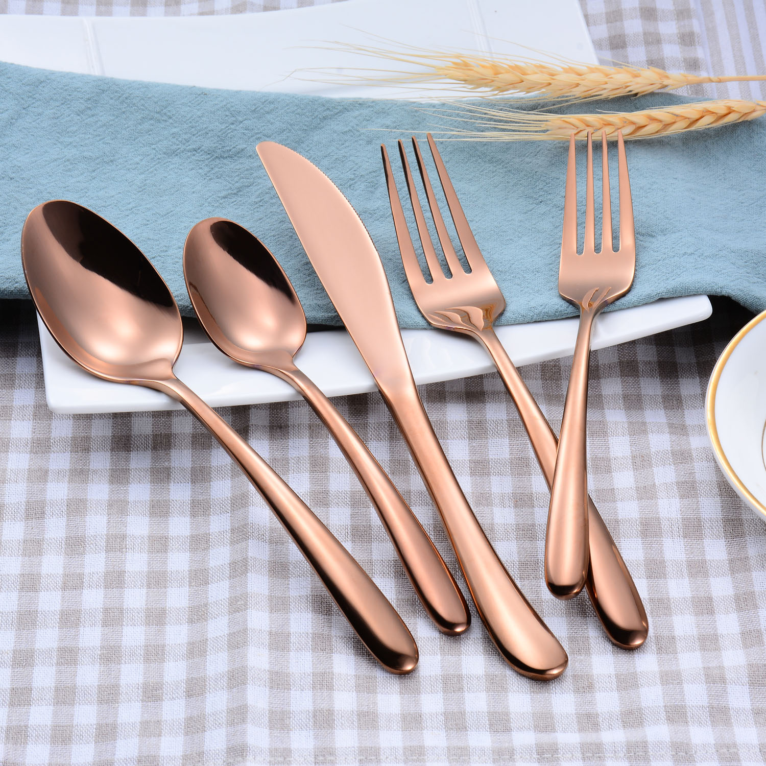 Hammered forged stainless steel silver cutlery set for wedding and catering