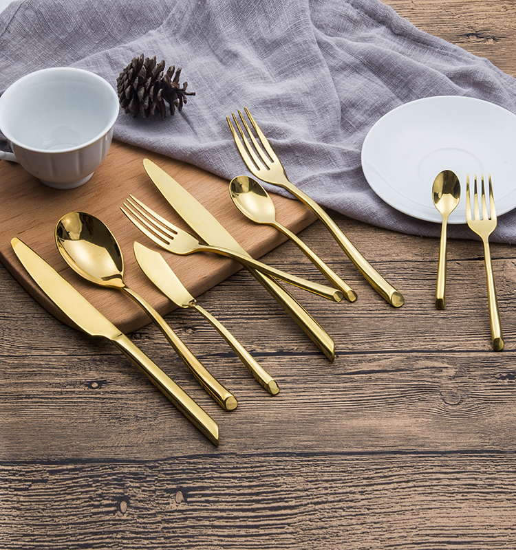 Hammered forged stainless steel silver cutlery set for wedding and catering