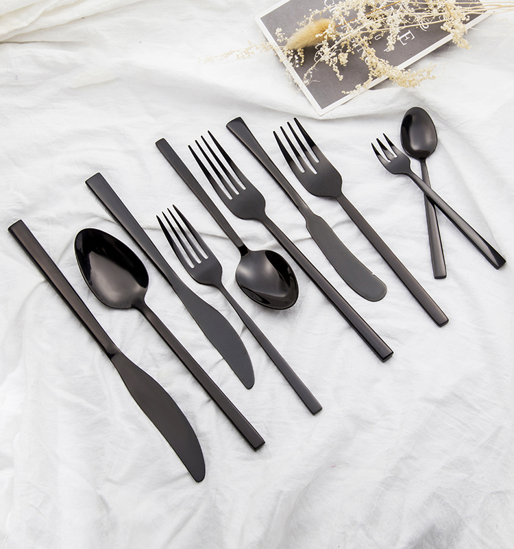 Hammered forged stainless steel silver cutlery set for wedding and catering