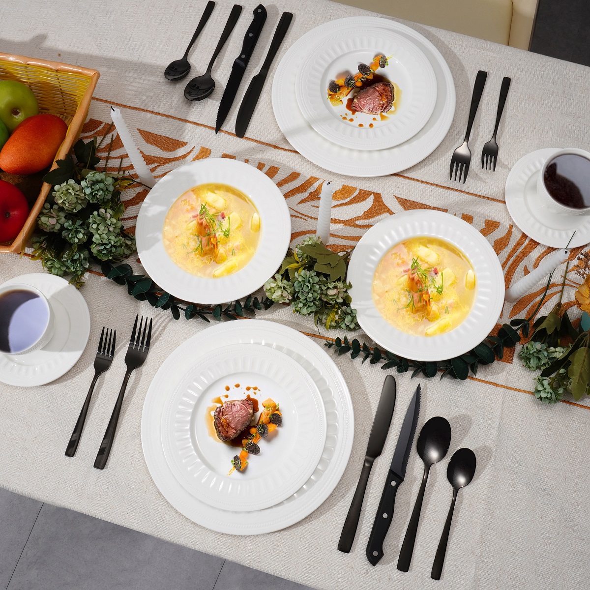Heavy handle stainless steel cutlery set for hotel and kitchen