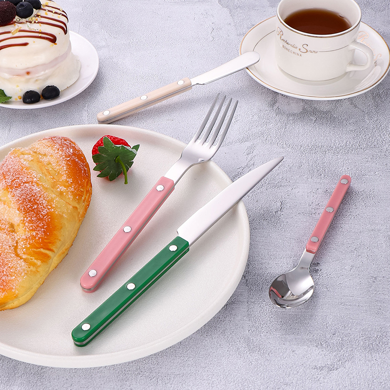 Luxury stainless steel flatware set for kitchen and upscale dining