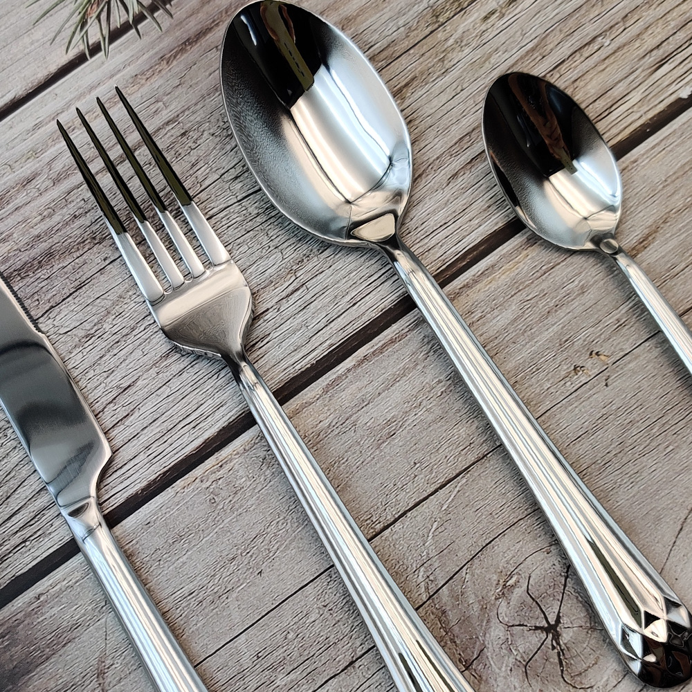 Luxury stainless steel flatware set for kitchen and upscale dining