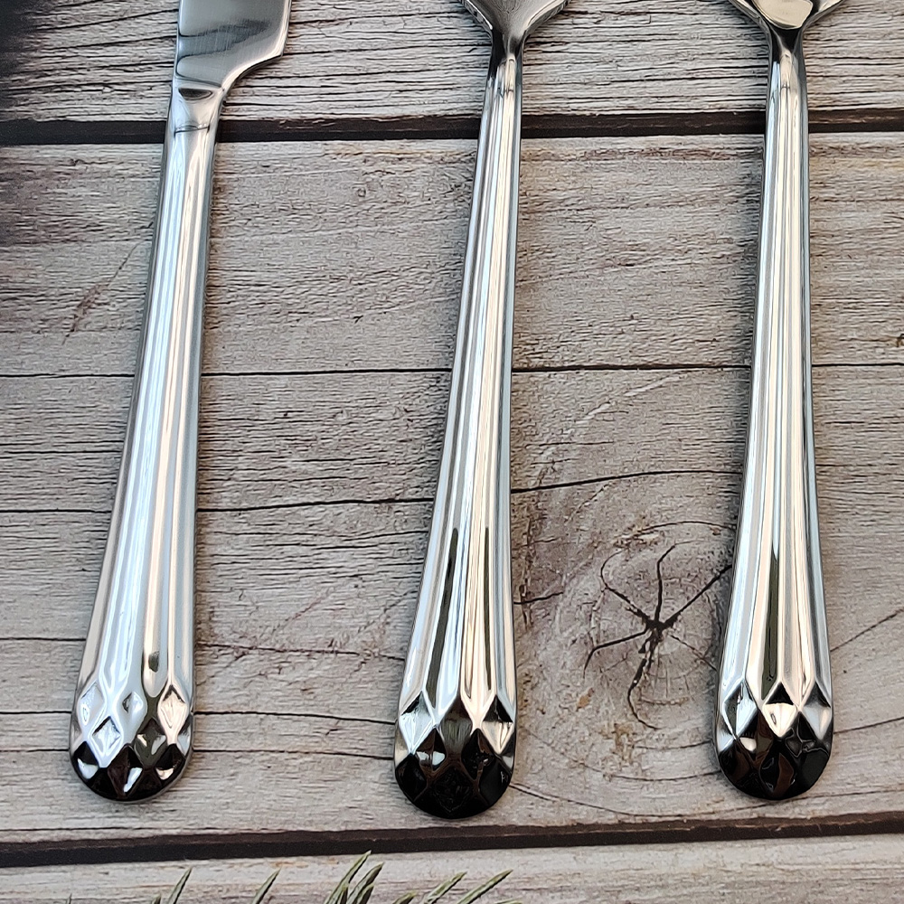 Luxury stainless steel flatware set for kitchen and upscale dining