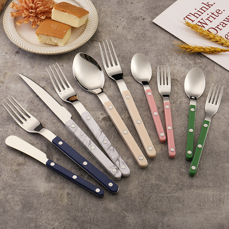 Stainless steel cutlery set fork spoon knife for wedding and party use