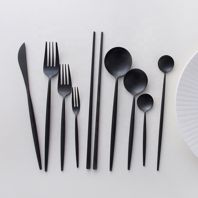 Nordic Ceramic Handle 24-Piece Flatware Set with Stand and Gift Box

