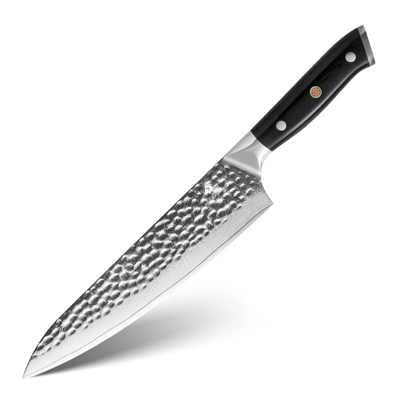 Custom Hand-Forged Damascus Steel Chef Knife with Ergonomic Handle
