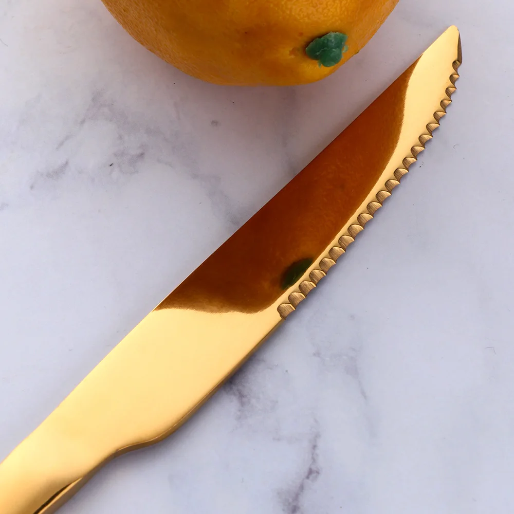 Copper-Coated Steak and Fruit Knife Flatware

