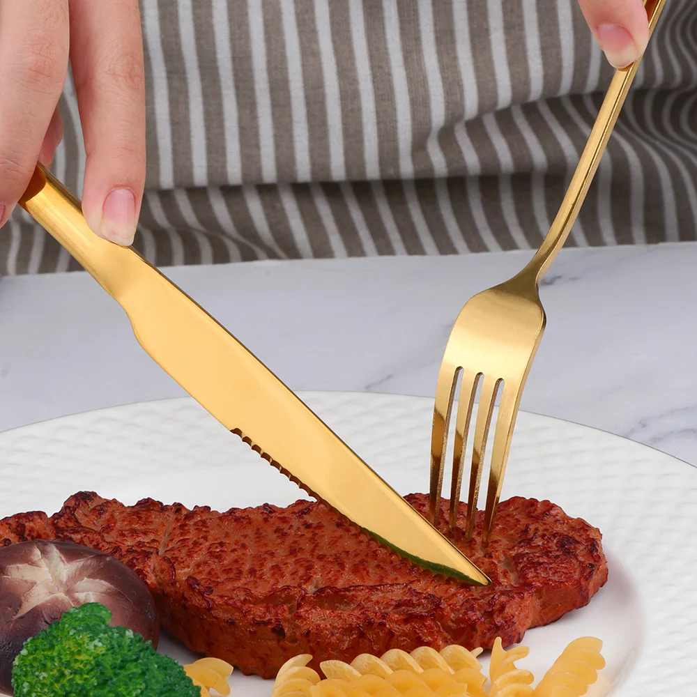 Copper-Coated Steak and Fruit Knife Flatware

