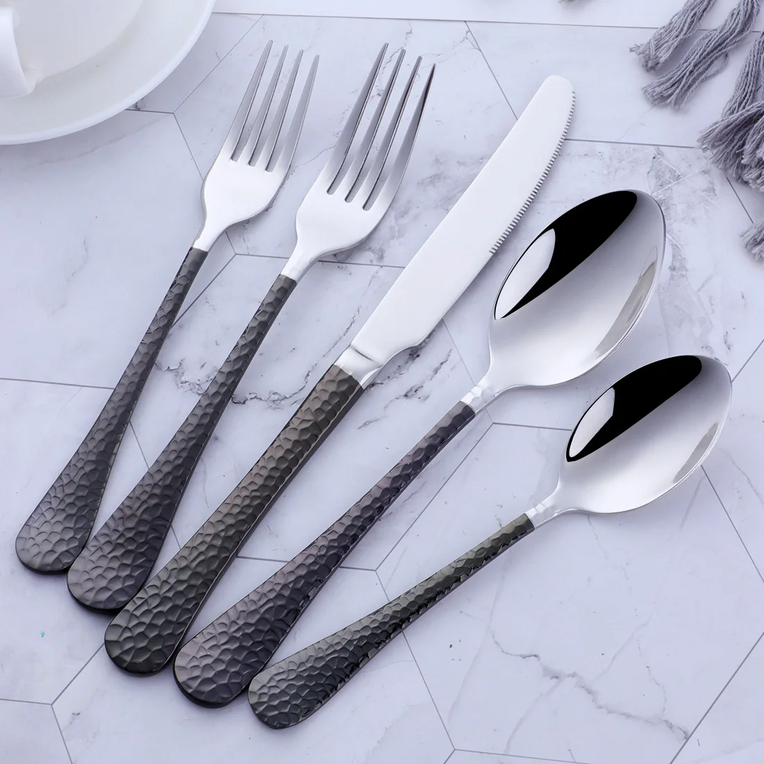Copper-Coated Steak and Fruit Knife Flatware

