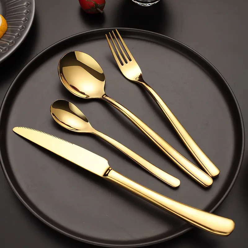 304 stainless steel metal cutlery set for hotel and commercial restaurant use