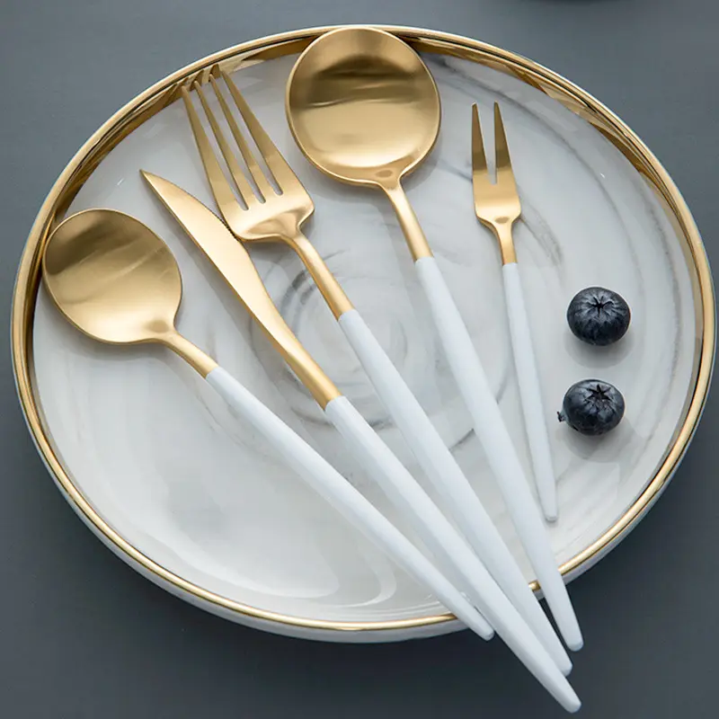 304 stainless steel metal cutlery set for hotel and commercial restaurant use