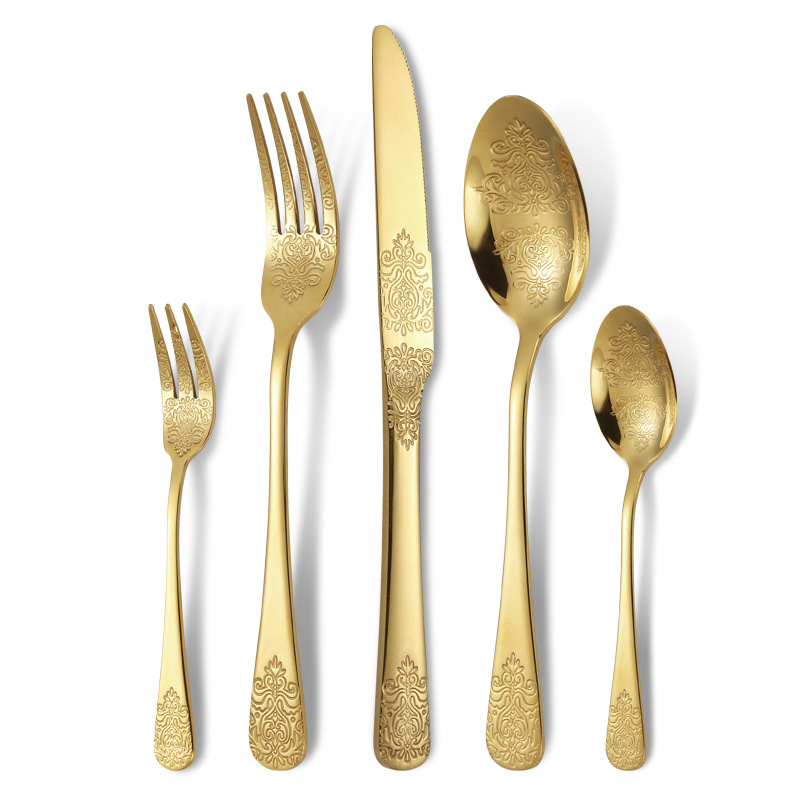 304 stainless steel metal cutlery set for hotel and commercial restaurant use