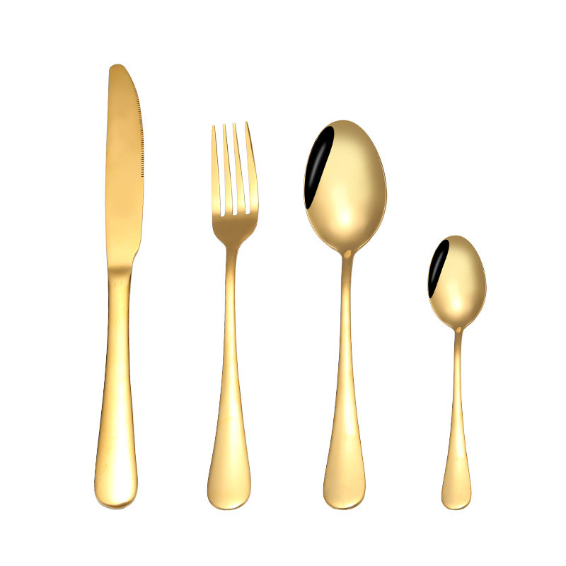 4-piece stainless steel spoon and fork set with polished mirror finish

