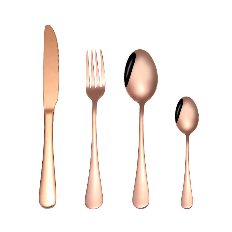 4-piece stainless steel spoon and fork set with polished mirror finish

