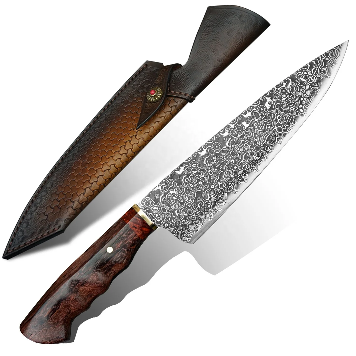 Professional Titanium Coated Kitchen Knife with Ergonomic Handle

