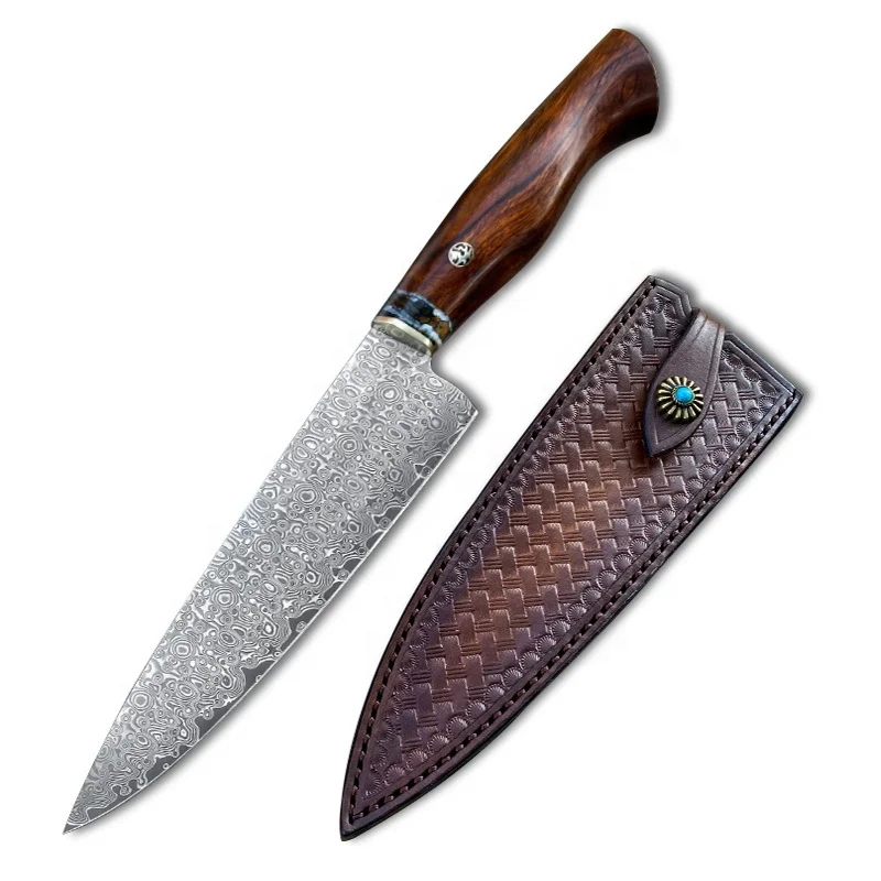 Professional Titanium Coated Kitchen Knife with Ergonomic Handle

