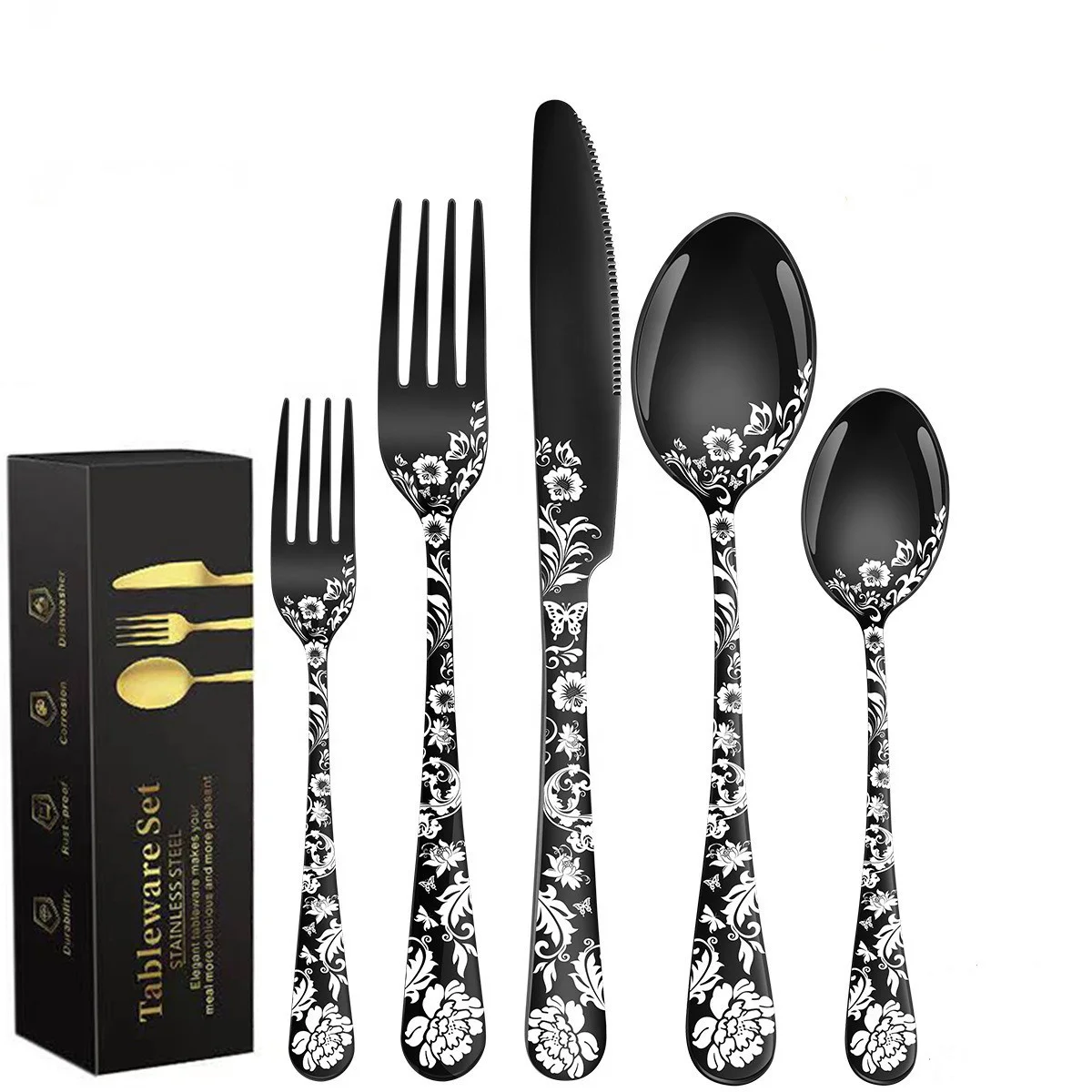 Black Silverware Set – Corporate Business Gift Cutlery