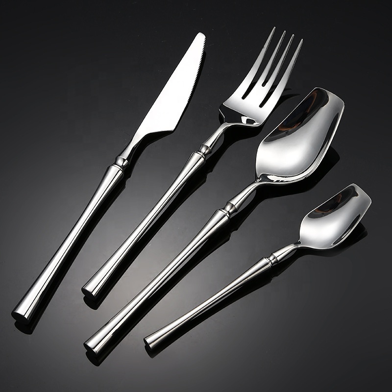 Sustainable Wedding Metal Cutlery Set with Fork, Knife, and Spoon