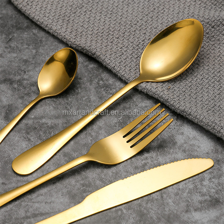 Stainless steel serving cutlery set with knife, fork, and spoon