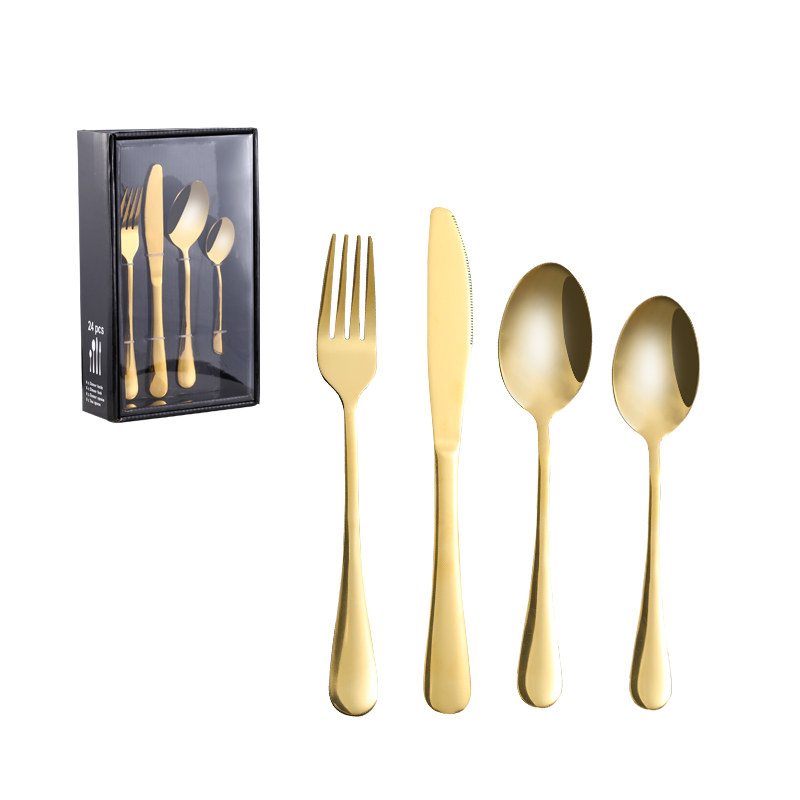 Stainless steel serving cutlery set with knife, fork, and spoon