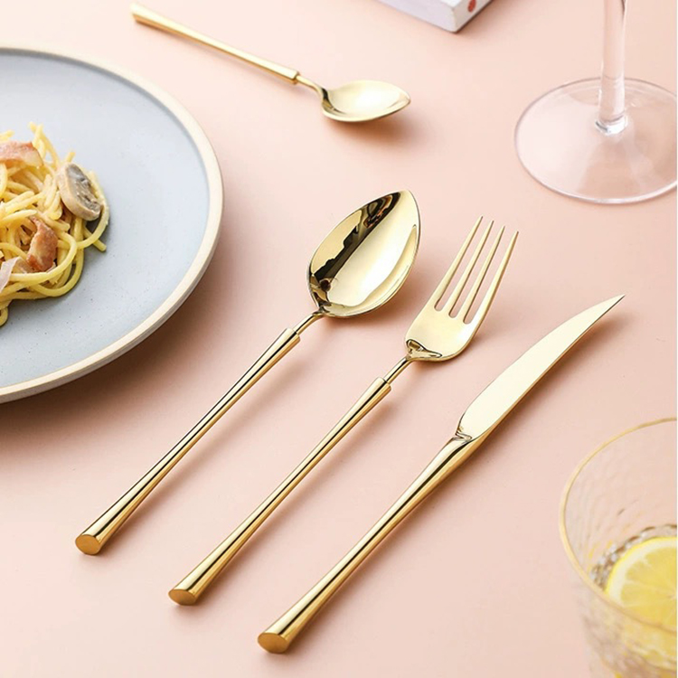 Stainless steel fork knife spoon cutlery set for wedding and event table settings

