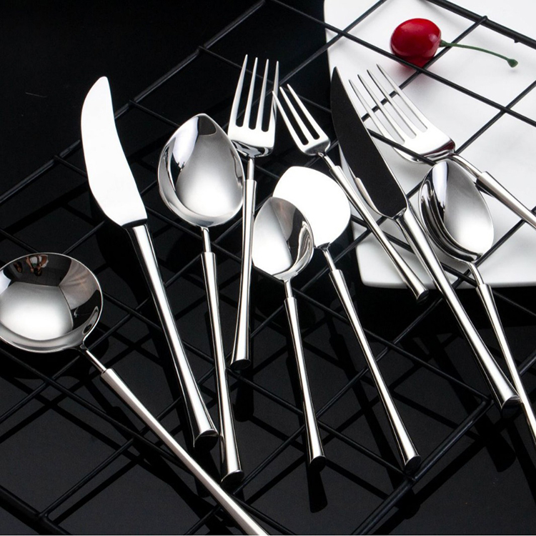 Stainless steel fork knife spoon cutlery set for wedding and event table settings

