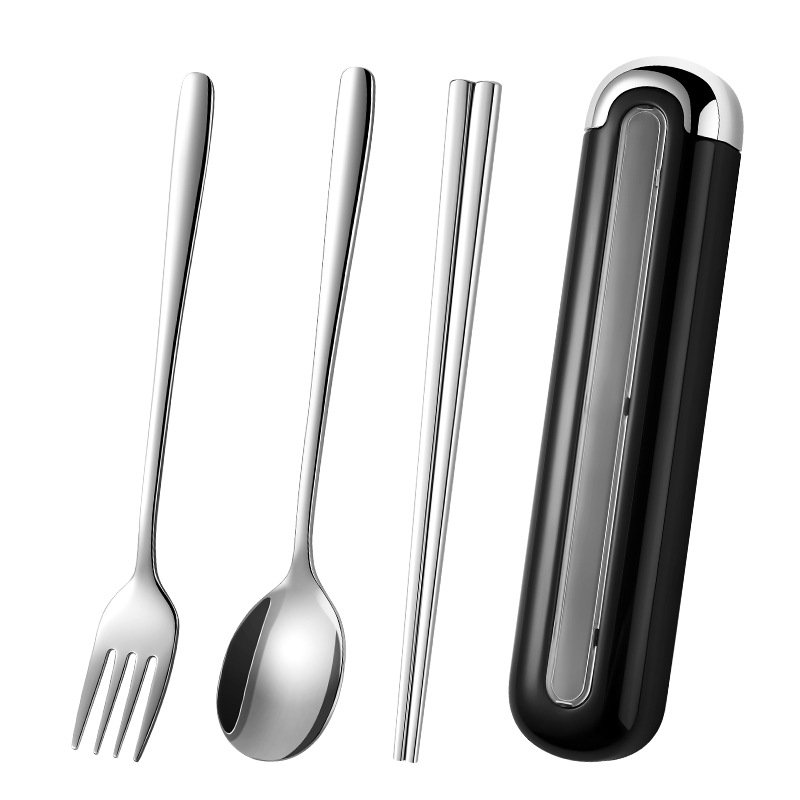 Gold stainless steel wedding cutlery set with fork, knife, and spoon

