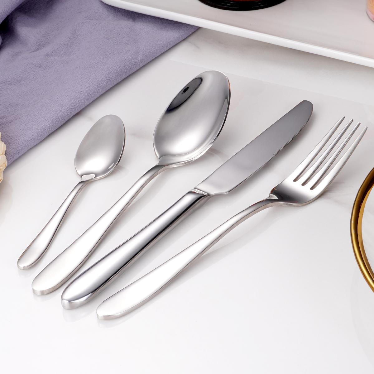 Luxury gold stainless steel flatware silverware set for upscale dining

