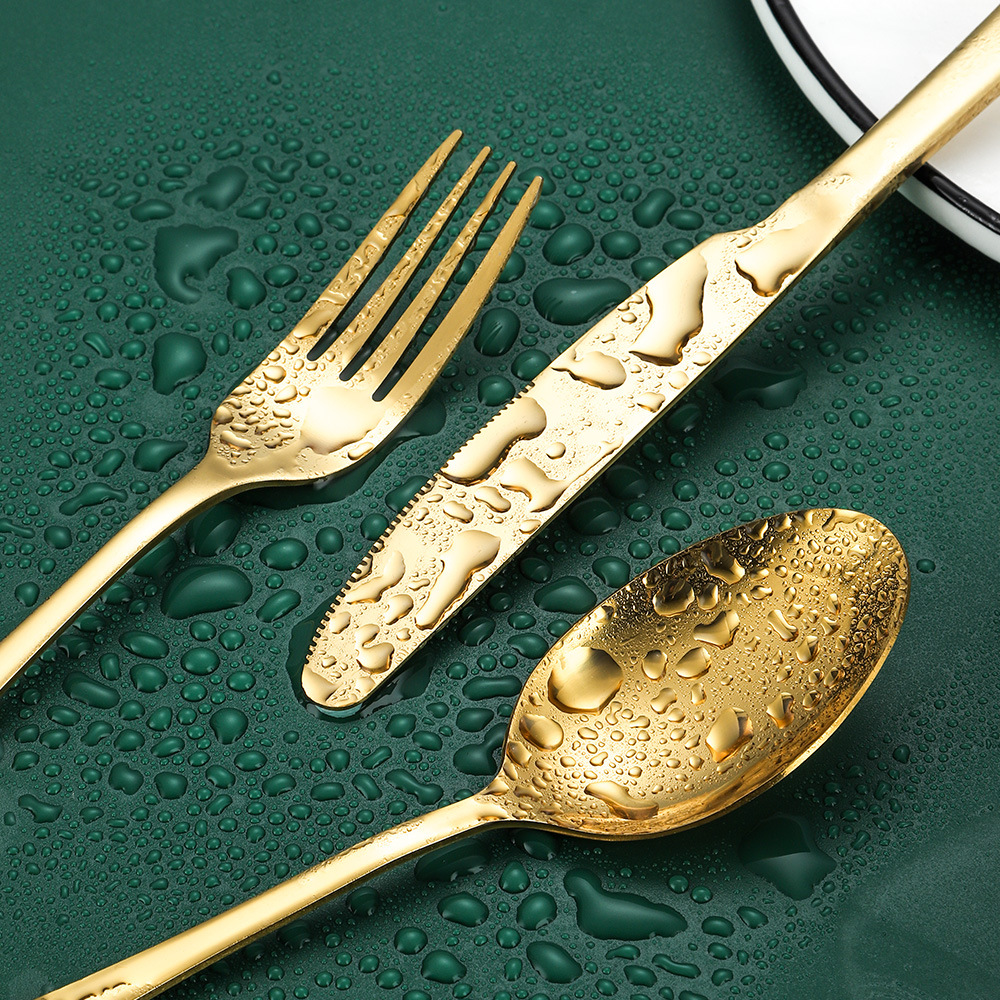 Bulk gold stainless steel cutlery for event and restaurant use