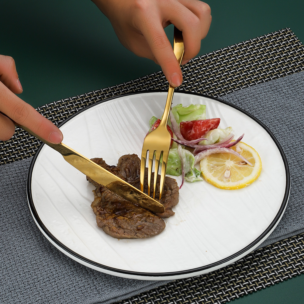 Bulk gold stainless steel cutlery for event and restaurant use